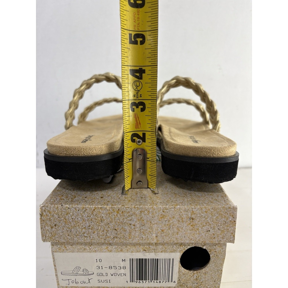 EASY STREET Women's Gold Woven Lightweight Susi Toe Slip On Slide Sandals Sz 10M - Picture 3 of 6